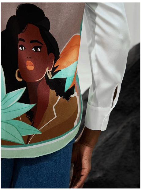 MOTF X Nicholle Kobi 100% silk blouse straight