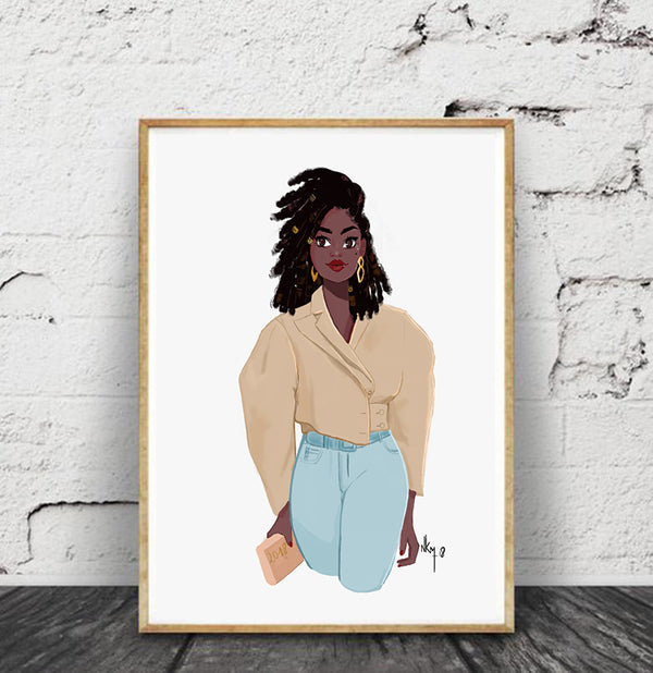 "  Girl's Locs " | Art Print