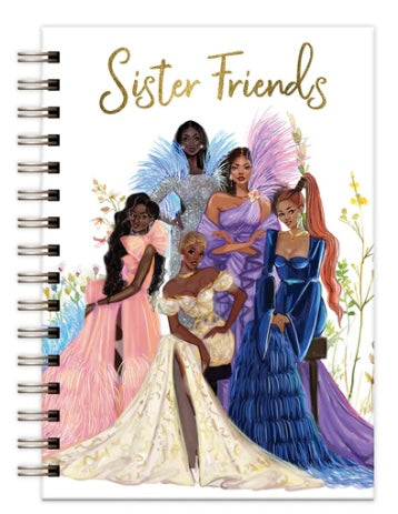 Black and beautiful journal I "Sister Friends "  Journal
