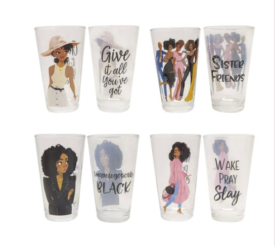Sister Friends Drinking 2 Glass Set