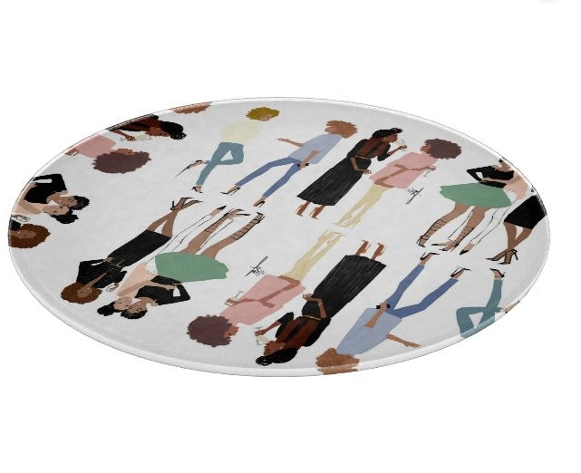 Sisters Love I  Glass Cutting Board