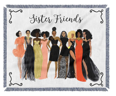 "Sister Friends" African American Tapestry Throw