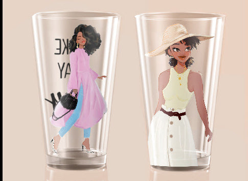 Sister Friends Drinking 2 Glass Set