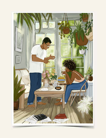 " Lover's Talk " | Art Print - Nicholle Kobi