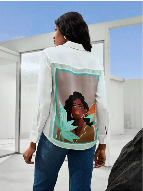 MOTF X Nicholle Kobi 100% silk blouse straight