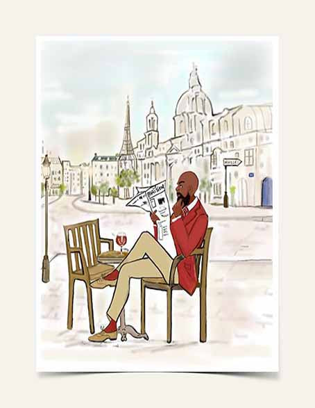 " Homme Black" | Art Print