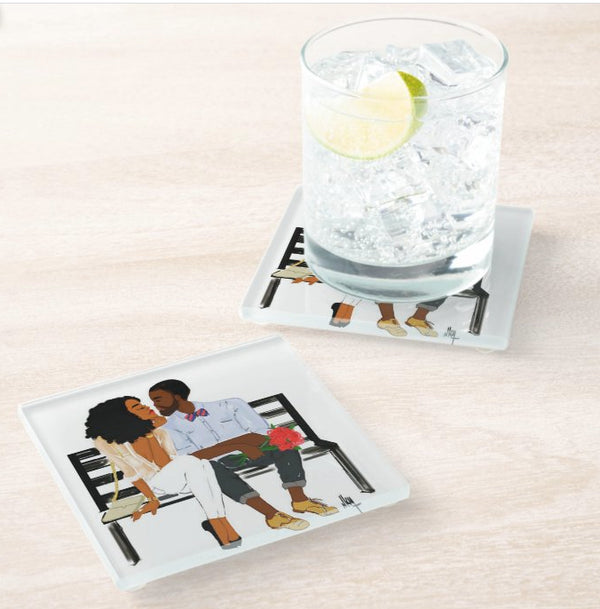 "Lovers Coasters"  I  Glass Coaster