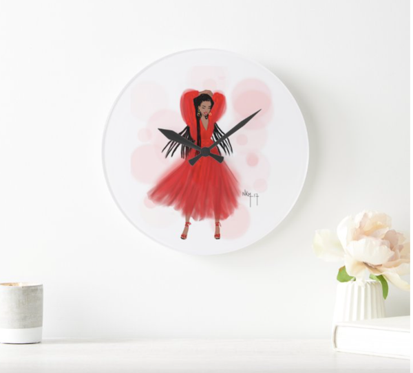 Wall Clock En Rouge I Nicholle Kobi