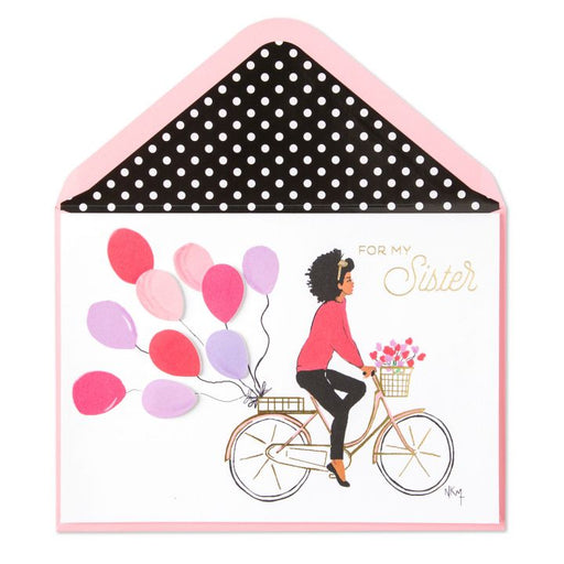 Girl on Bike Birthday Card (For Sister) I Papyrus x Nicholle Kobi - Nicholle Kobi