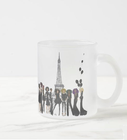 NOIRE PARISIAN I Frosted Glass Mug