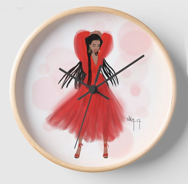Wall Clock En Rouge I Nicholle Kobi