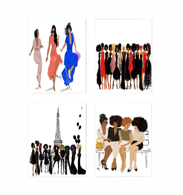 Boxed Greeting Cards (Set of 8) - "Girlfriends Series" - Nicholle Kobi