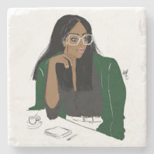 Vert DiamondI Stone Mable Coaster