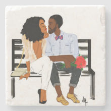 Lovers  I Stone Mable Coaster