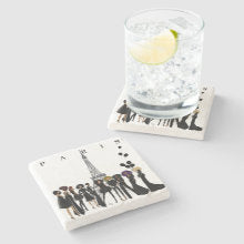 Parisian Noire  I Stone Mable Coaster