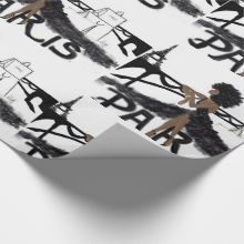 Glossy Wrapping Paper, 30" x 6' Wrapping PaperI  Noire Parisian