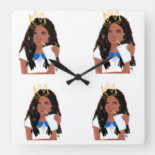 Wall Clock Princess Noire I Nicholle Kobi