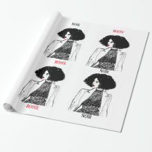 Glossy Wrapping Paper, 30" x 6' Wrapping Paper I  Rouge Noir